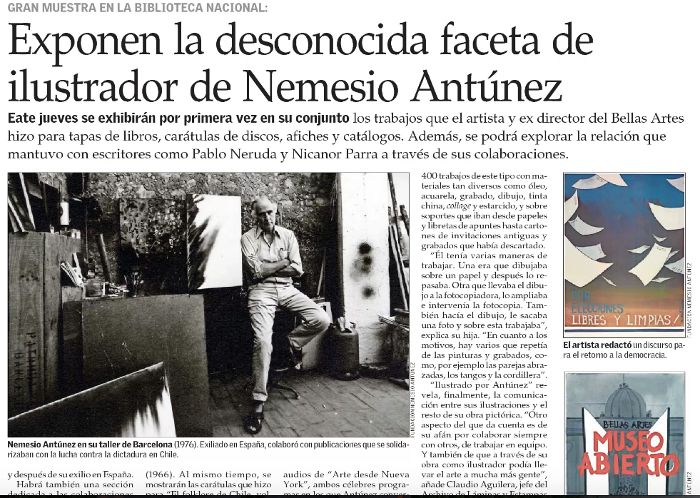 Exponen la desconocida faceta de ilustrador de Nemesio Antúnez