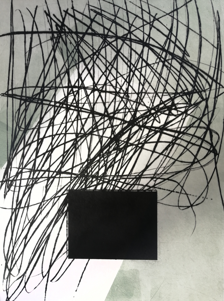Luces en el negro Punta seca, carborundum 73x54i 100x70p