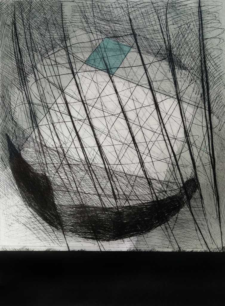 Más allá de la Luz Punta seca, carborundum 74x54i 100x70p