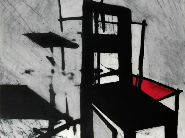 Soledad cálida Carborundum y punta seca 49 x 44i 70x50p