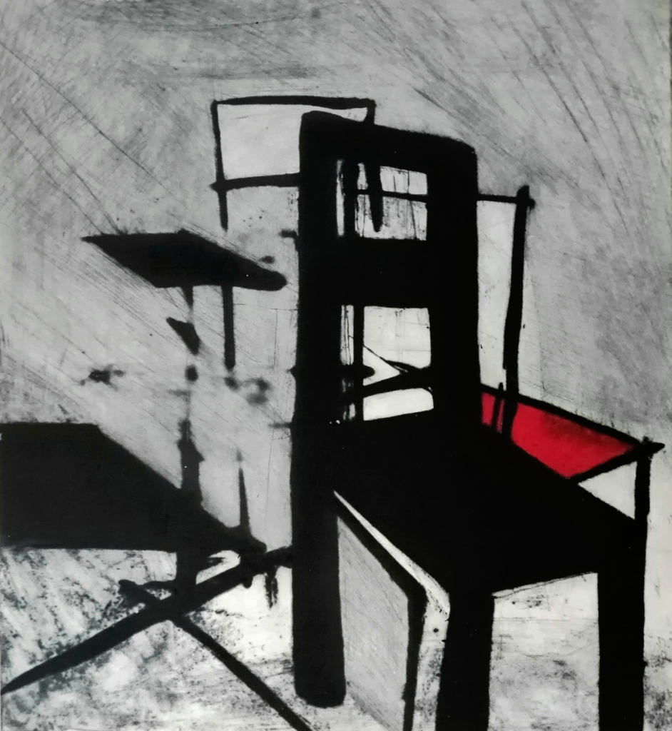 Soledad cálida Carborundum y punta seca 49 x 44i 70x50p